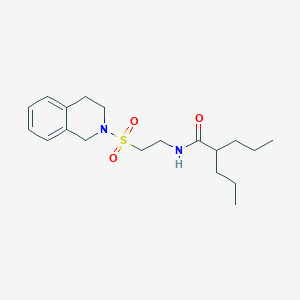 N-(2-((3,4-dihydroisoquinolin-2(1H)-yl)sulfonyl)ethyl)-2-propylpentanamide