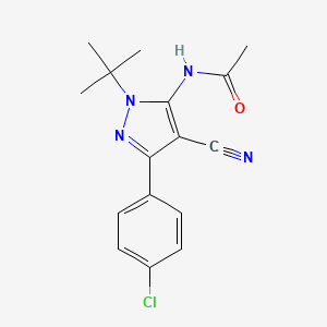 N-[1-(tert-butyl)-3-(4-chlorophenyl)-4-cyano-1H-pyrazol-5-yl]acetamide