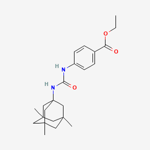molecular formula C23H32N2O3 B2510413 ETHYL 4-{[(3,5,7-TRIMETHYLADAMANTAN-1-YL)CARBAMOYL]AMINO}BENZOATE CAS No. 503431-50-3