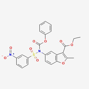 Ethyl 2-methyl-5-[(3-nitrophenyl)sulfonyl-phenoxycarbonylamino]-1-benzofuran-3-carboxylate