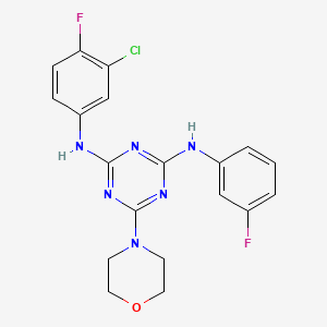 N2-(3-chloro-4-fluorophenyl)-N4-(3-fluorophenyl)-6-morpholino-1,3,5-triazine-2,4-diamine
