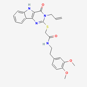 2-((3-allyl-4-oxo-4,5-dihydro-3H-pyrimido[5,4-b]indol-2-yl)thio)-N-(3,4-dimethoxyphenethyl)acetamide