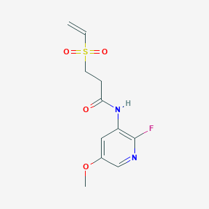 3-Ethenylsulfonyl-N-(2-fluoro-5-methoxypyridin-3-yl)propanamide