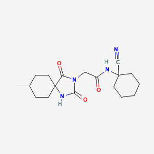 molecular formula C18H26N4O3 B2510437 N-(1-cyanocyclohexyl)-2-(8-methyl-2,4-dioxo-1,3-diazaspiro[4.5]decan-3-yl)acetamide CAS No. 876670-00-7