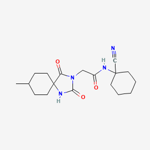 N-(1-cyanocyclohexyl)-2-(8-methyl-2,4-dioxo-1,3-diazaspiro[4.5]decan-3-yl)acetamide
