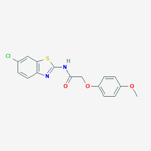 molecular formula C16H13ClN2O3S B251044 N-(6-chloro-1,3-benzothiazol-2-yl)-2-(4-methoxyphenoxy)acetamide 