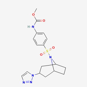 molecular formula C17H21N5O4S B2510453 methyl N-(4-{[3-(1H-1,2,3-triazol-1-yl)-8-azabicyclo[3.2.1]octan-8-yl]sulfonyl}phenyl)carbamate CAS No. 2309590-83-6