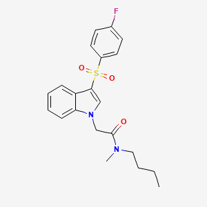 molecular formula C21H23FN2O3S B2510465 N-butyl-2-(3-((4-fluorophenyl)sulfonyl)-1H-indol-1-yl)-N-methylacetamide CAS No. 946224-01-7