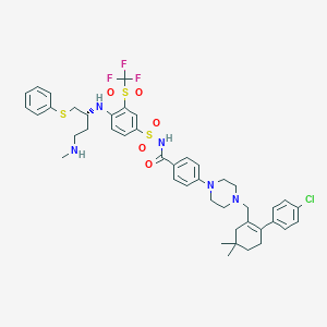molecular formula C44H51ClF3N5O5S3 B2510483 Desmorpholinyl Navitoclax-NH-Me 