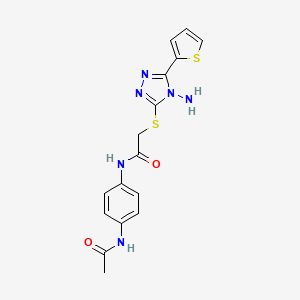 2-{[4-amino-5-(thiophen-2-yl)-4H-1,2,4-triazol-3-yl]sulfanyl}-N-(4-acetamidophenyl)acetamide