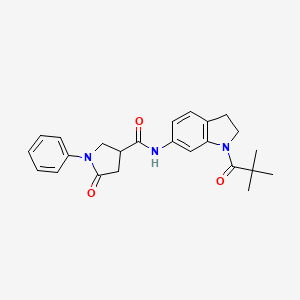 5-oxo-1-phenyl-N-(1-pivaloylindolin-6-yl)pyrrolidine-3-carboxamide