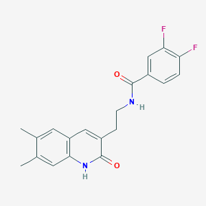 molecular formula C20H18F2N2O2 B2510510 N-[2-(6,7-dimethyl-2-oxo-1,2-dihydroquinolin-3-yl)ethyl]-3,4-difluorobenzamide CAS No. 896676-91-8