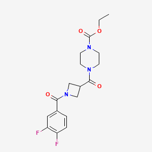 molecular formula C18H21F2N3O4 B2510511 Ethyl 4-[1-(3,4-difluorobenzoyl)azetidine-3-carbonyl]piperazine-1-carboxylate CAS No. 1286699-39-5