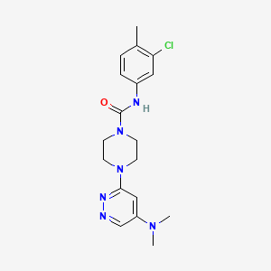 molecular formula C18H23ClN6O B2510523 N-(3-Chloro-4-methylphenyl)-4-[5-(dimethylamino)pyridazin-3-YL]piperazine-1-carboxamide CAS No. 1448129-10-9