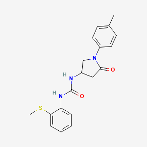 molecular formula C19H21N3O2S B2510548 1-(2-(Methylthio)phenyl)-3-(5-oxo-1-(p-tolyl)pyrrolidin-3-yl)urea CAS No. 894019-71-7