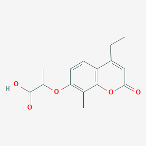 molecular formula C15H16O5 B2510594 2-[(4-ethyl-8-methyl-2-oxo-2H-chromen-7-yl)oxy]propanoic acid CAS No. 428852-21-5