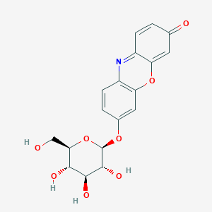 molecular formula C18H17NO8 B025106 3-Oxo-3H-phenoxazin-7-yl beta-D-glucopyranoside CAS No. 101490-85-1