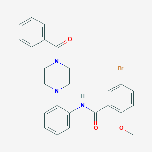 molecular formula C25H24BrN3O3 B251062 N-[2-(4-benzoyl-1-piperazinyl)phenyl]-5-bromo-2-methoxybenzamide 