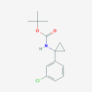 molecular formula C14H18ClNO2 B2510642 tert-Butyl N-[1-(3-chlorophenyl)cyclopropyl]carbamate CAS No. 1332765-65-7