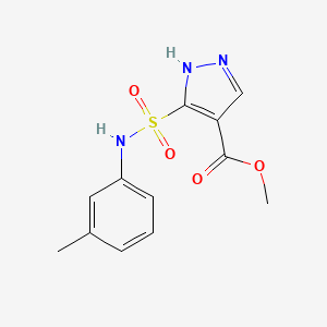 molecular formula C12H13N3O4S B2510669 methyl 5-(N-(m-tolyl)sulfamoyl)-1H-pyrazole-4-carboxylate CAS No. 1319147-46-0