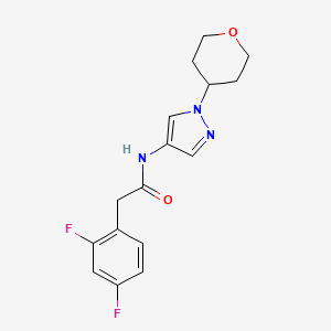 B2510677 2-(2,4-difluorophenyl)-N-(1-(tetrahydro-2H-pyran-4-yl)-1H-pyrazol-4-yl)acetamide CAS No. 1797866-84-2