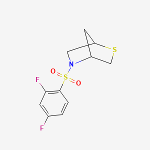 molecular formula C11H11F2NO2S2 B2510679 5-((2,4-Difluorophenyl)sulfonyl)-2-thia-5-azabicyclo[2.2.1]heptane CAS No. 2034553-19-8
