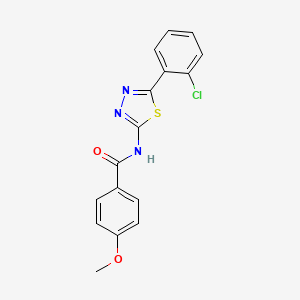 molecular formula C16H12ClN3O2S B2510686 N-[5-(2-chlorophenyl)-1,3,4-thiadiazol-2-yl]-4-methoxybenzamide CAS No. 392241-72-4