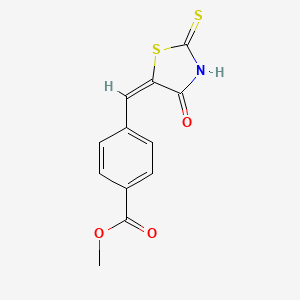 molecular formula C12H9NO3S2 B2510687 methyl 4-[(E)-(2-mercapto-4-oxo-1,3-thiazol-5(4H)-ylidene)methyl]benzoate CAS No. 304861-41-4
