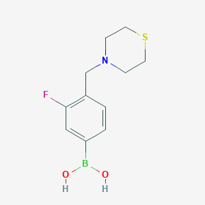 molecular formula C11H15BFNO2S B2510700 [3-Fluoro-4-(thiomorpholin-4-ylmethyl)phenyl]boronic acid CAS No. 1334171-29-7