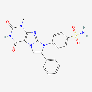 molecular formula C20H16N6O4S B2510711 4-(1-methyl-2,4-dioxo-7-phenyl-3,4-dihydro-1H-imidazo[2,1-f]purin-8(2H)-yl)benzenesulfonamide CAS No. 903273-32-5