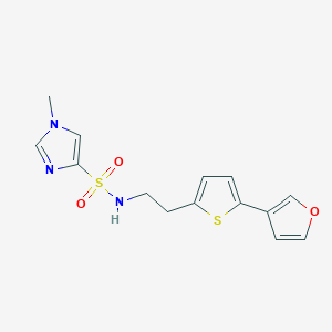 molecular formula C14H15N3O3S2 B2510716 N-(2-(5-(furan-3-yl)thiophen-2-yl)ethyl)-1-methyl-1H-imidazole-4-sulfonamide CAS No. 2034597-03-8