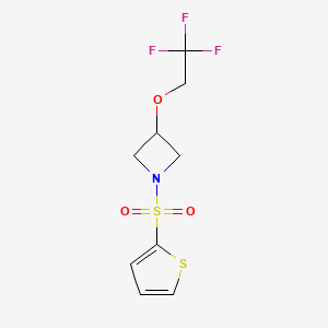 molecular formula C9H10F3NO3S2 B2510719 1-(Thiophen-2-ylsulfonyl)-3-(2,2,2-trifluoroethoxy)azetidine CAS No. 2034543-19-4