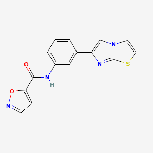 molecular formula C15H10N4O2S B2510720 N-(3-(imidazo[2,1-b]thiazol-6-yl)phenyl)isoxazole-5-carboxamide CAS No. 1206987-75-8