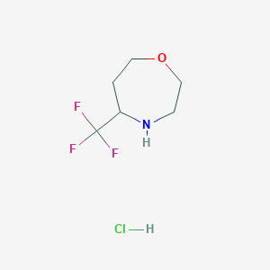 molecular formula C6H11ClF3NO B2510721 5-(Trifluoromethyl)-1,4-oxazepane;hydrochloride CAS No. 2309468-73-1