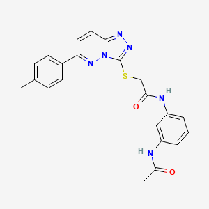 molecular formula C22H20N6O2S B2510735 N-(3-acetamidophenyl)-2-((6-(p-tolyl)-[1,2,4]triazolo[4,3-b]pyridazin-3-yl)thio)acetamide CAS No. 894064-19-8
