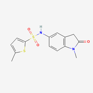 molecular formula C14H14N2O3S2 B2510742 5-methyl-N-(1-methyl-2-oxoindolin-5-yl)thiophene-2-sulfonamide CAS No. 921787-61-3