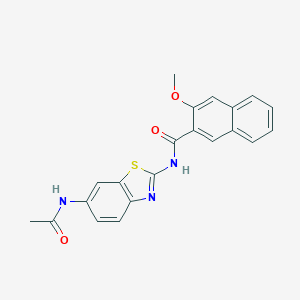 molecular formula C21H17N3O3S B251075 N-[6-(acetylamino)-1,3-benzothiazol-2-yl]-3-methoxy-2-naphthamide 
