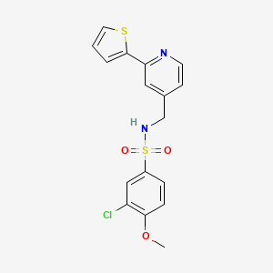 3-chloro-4-methoxy-N-((2-(thiophen-2-yl)pyridin-4-yl)methyl)benzenesulfonamide