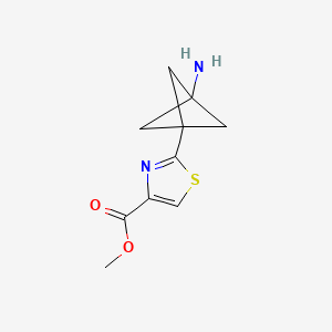 molecular formula C10H12N2O2S B2510755 Methyl 2-(3-aminobicyclo[1.1.1]pent-1-yl)-1,3-thiazole-4-carboxylate CAS No. 1980063-94-2
