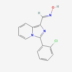 molecular formula C14H10ClN3O B2510759 (E)-3-(2-chlorophenyl)imidazo[1,5-a]pyridine-1-carbaldehyde oxime CAS No. 461684-36-6
