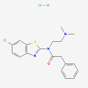 molecular formula C19H21Cl2N3OS B2510760 N-(6-chlorobenzo[d]thiazol-2-yl)-N-(2-(dimethylamino)ethyl)-2-phenylacetamide hydrochloride CAS No. 1215651-50-5