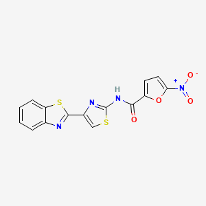 molecular formula C15H8N4O4S2 B2510765 N-[4-(1,3-benzothiazol-2-yl)-1,3-thiazol-2-yl]-5-nitrofuran-2-carboxamide CAS No. 477535-15-2