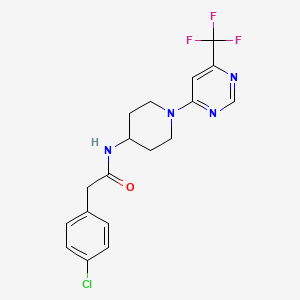 2-(4-chlorophenyl)-N-{1-[6-(trifluoromethyl)pyrimidin-4-yl]piperidin-4-yl}acetamide