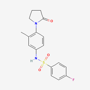 4-fluoro-N-[3-methyl-4-(2-oxopyrrolidin-1-yl)phenyl]benzenesulfonamide