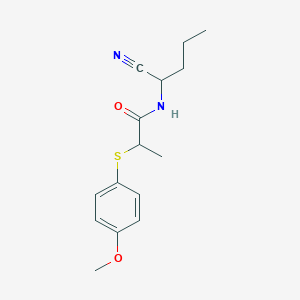 molecular formula C15H20N2O2S B2510773 N-(1-cyanobutyl)-2-[(4-methoxyphenyl)sulfanyl]propanamide CAS No. 1311888-62-6