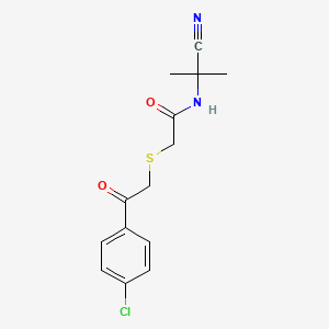 2-{[2-(4-chlorophenyl)-2-oxoethyl]sulfanyl}-N-(1-cyano-1-methylethyl)acetamide