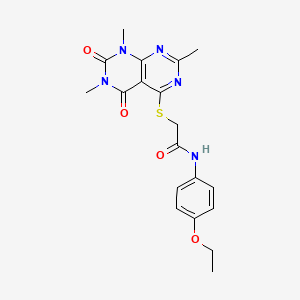 molecular formula C19H21N5O4S B2510779 N-(4-ethoxyphenyl)-2-({2,6,8-trimethyl-5,7-dioxo-5H,6H,7H,8H-[1,3]diazino[4,5-d]pyrimidin-4-yl}sulfanyl)acetamide CAS No. 852168-23-1