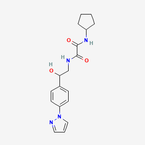 molecular formula C18H22N4O3 B2510789 N-cyclopentyl-N'-{2-hydroxy-2-[4-(1H-pyrazol-1-yl)phenyl]ethyl}ethanediamide CAS No. 2415572-49-3