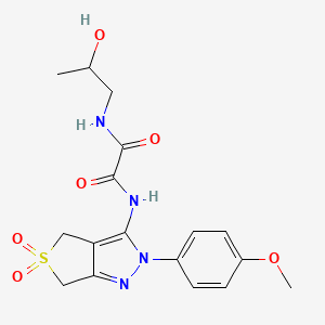 molecular formula C17H20N4O6S B2510790 N-(2-hydroxypropyl)-N'-[2-(4-methoxyphenyl)-5,5-dioxo-2H,4H,6H-5lambda6-thieno[3,4-c]pyrazol-3-yl]ethanediamide CAS No. 899989-28-7