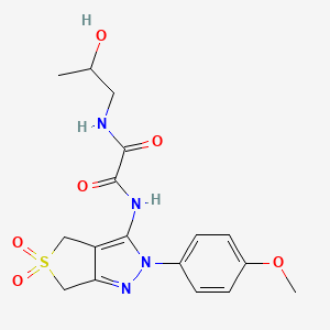 N1-(2-hydroxypropyl)-N2-(2-(4-methoxyphenyl)-5,5-dioxido-4,6-dihydro-2H-thieno[3,4-c]pyrazol-3-yl)oxalamide